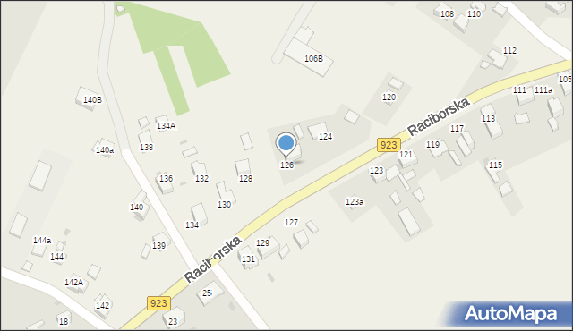 Raszczyce, Raciborska, 126, mapa Raszczyce