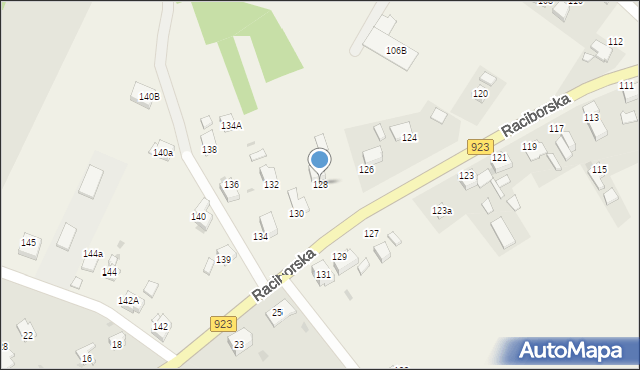 Raszczyce, Raciborska, 128, mapa Raszczyce