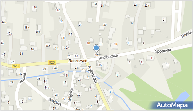 Raszczyce, Raciborska, 16, mapa Raszczyce