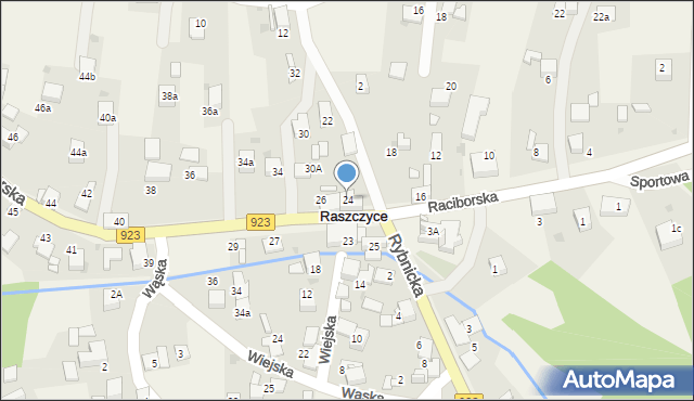 Raszczyce, Raciborska, 24, mapa Raszczyce