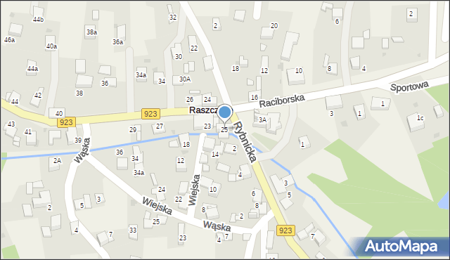 Raszczyce, Raciborska, 25, mapa Raszczyce