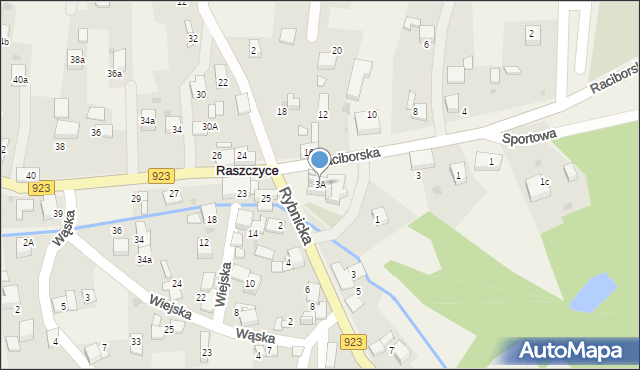 Raszczyce, Raciborska, 3A, mapa Raszczyce