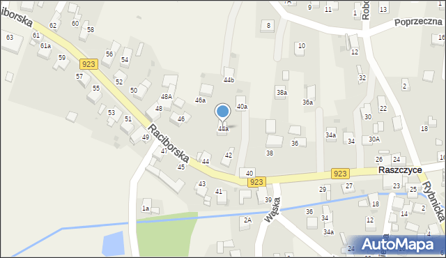 Raszczyce, Raciborska, 44a, mapa Raszczyce