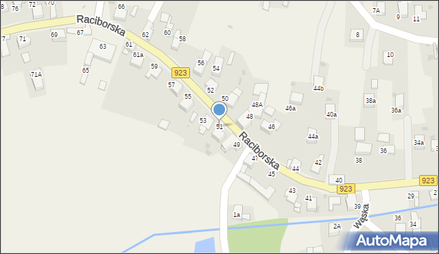 Raszczyce, Raciborska, 51, mapa Raszczyce