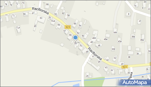 Raszczyce, Raciborska, 53, mapa Raszczyce