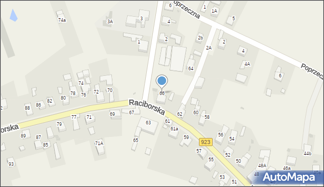 Raszczyce, Raciborska, 66, mapa Raszczyce