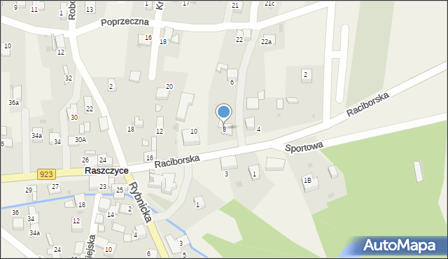 Raszczyce, Raciborska, 8, mapa Raszczyce