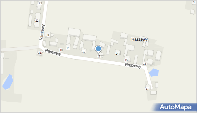 Raszewy, Raszewy, 13, mapa Raszewy