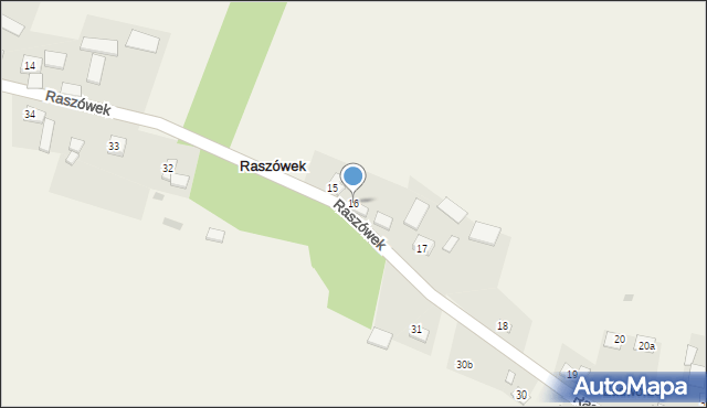 Raszówek, Raszówek, 16, mapa Raszówek