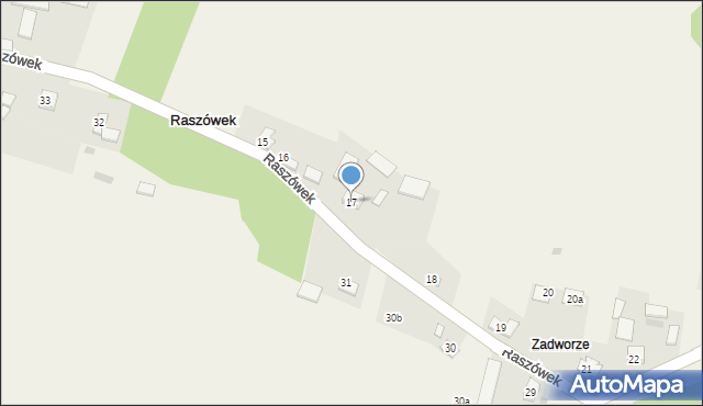 Raszówek, Raszówek, 17, mapa Raszówek