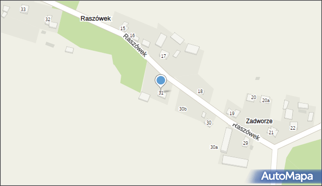 Raszówek, Raszówek, 31, mapa Raszówek