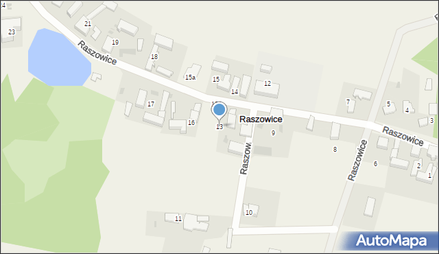 Raszowice, Raszowice, 13, mapa Raszowice