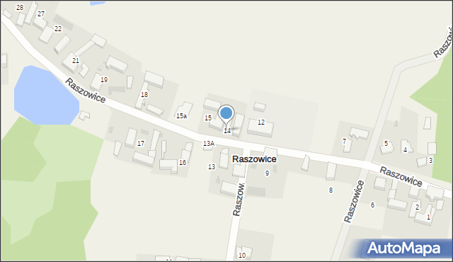 Raszowice, Raszowice, 14, mapa Raszowice