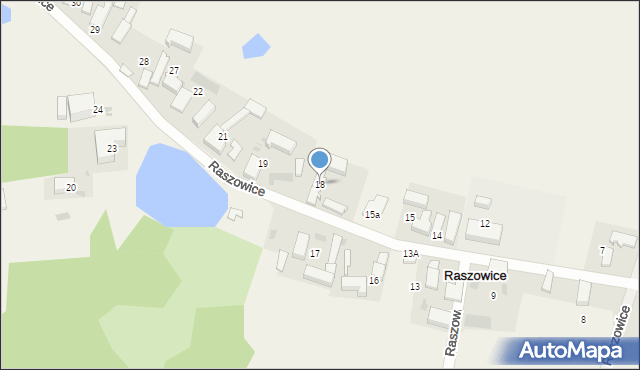 Raszowice, Raszowice, 18, mapa Raszowice