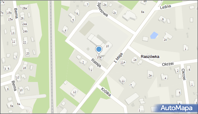 Raszówka, Rataja Macieja, 10a, mapa Raszówka