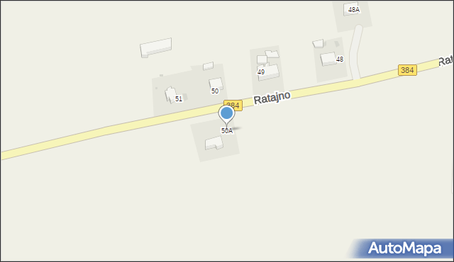 Ratajno, Ratajno, 50A, mapa Ratajno