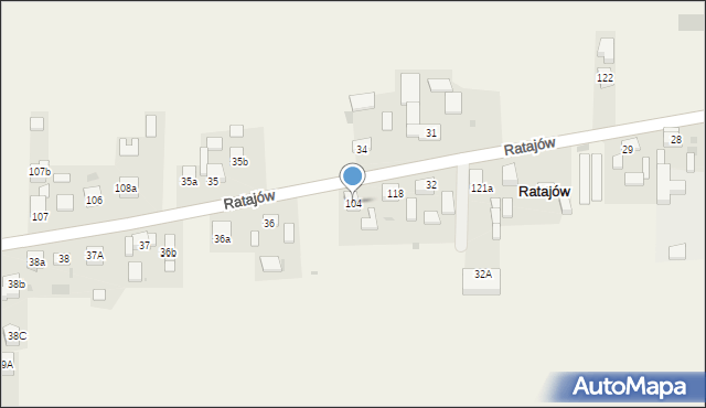Ratajów, Ratajów, 104, mapa Ratajów