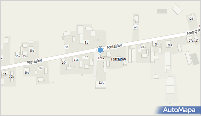 Ratajów, Ratajów, 121a, mapa Ratajów