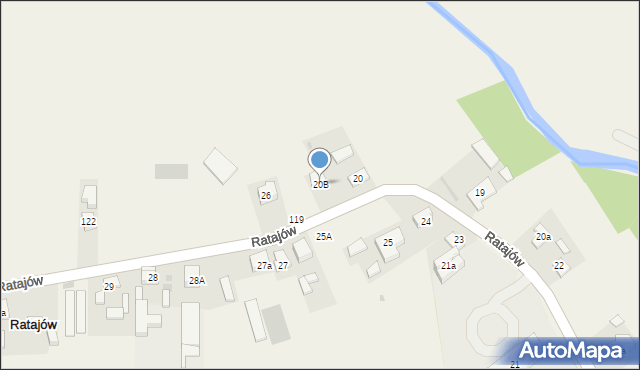 Ratajów, Ratajów, 20B, mapa Ratajów