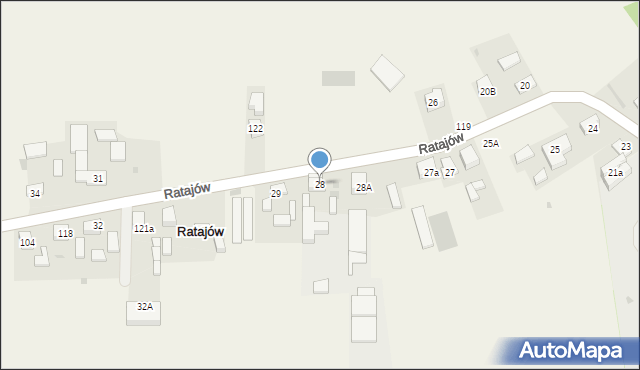 Ratajów, Ratajów, 28, mapa Ratajów