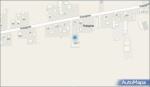 Ratajów, Ratajów, 32A, mapa Ratajów