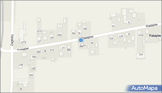 Ratajów, Ratajów, 36a, mapa Ratajów