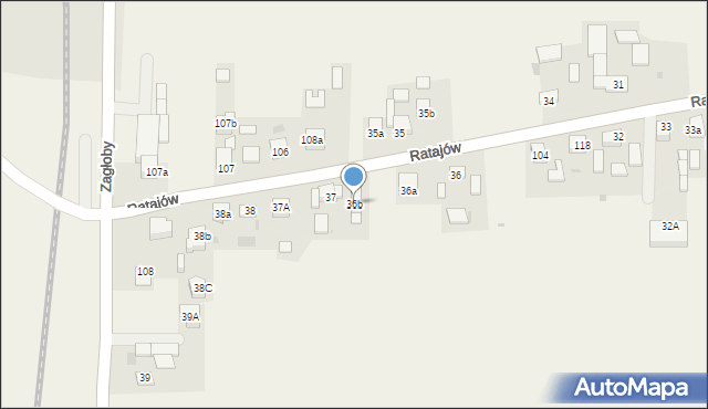 Ratajów, Ratajów, 36b, mapa Ratajów