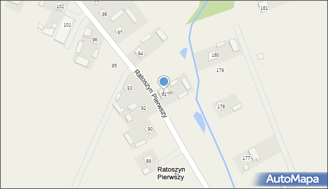 Ratoszyn Pierwszy, Ratoszyn Pierwszy, 91, mapa Ratoszyn Pierwszy