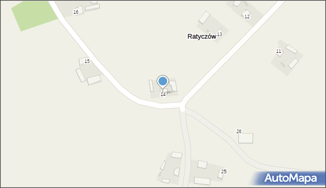 Ratyczów, Ratyczów, 14, mapa Ratyczów