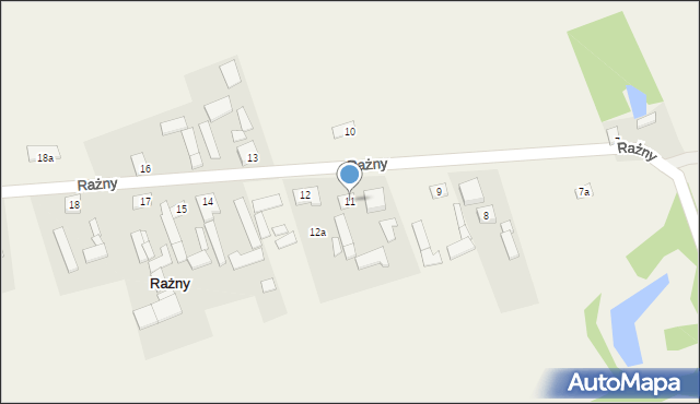 Rażny, Rażny, 11, mapa Rażny