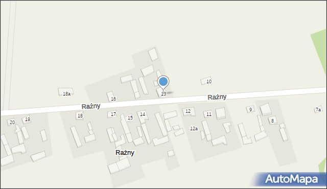 Rażny, Rażny, 13, mapa Rażny