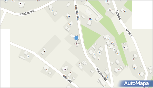 Rogów, Raciborska, 1, mapa Rogów