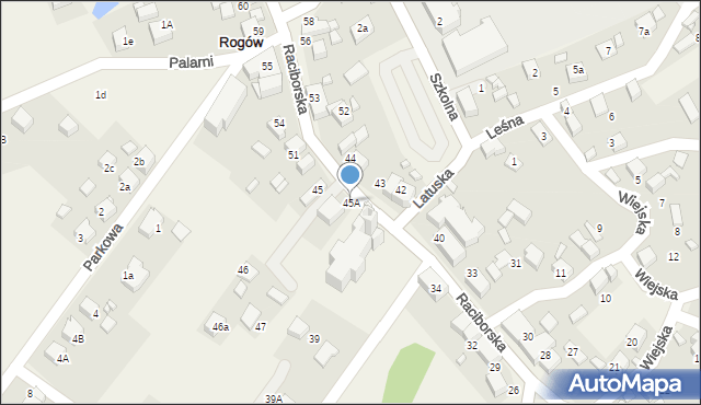 Rogów, Raciborska, 45A, mapa Rogów