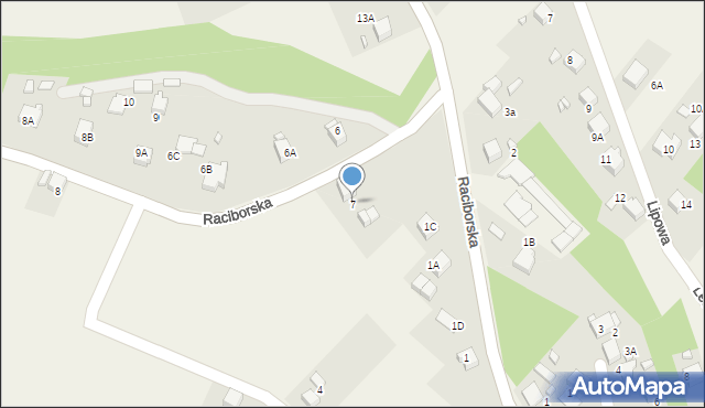 Rogów, Raciborska, 7, mapa Rogów