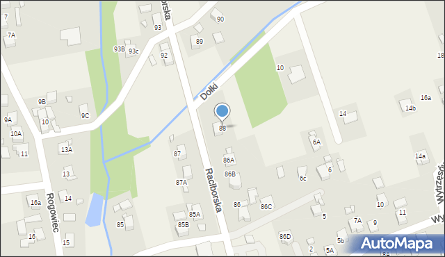 Rogów, Raciborska, 88, mapa Rogów