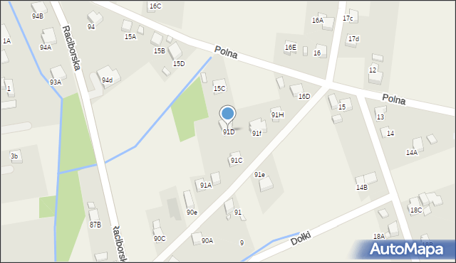 Rogów, Raciborska, 91D, mapa Rogów