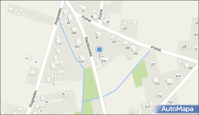 Rogów, Raciborska, 94d, mapa Rogów