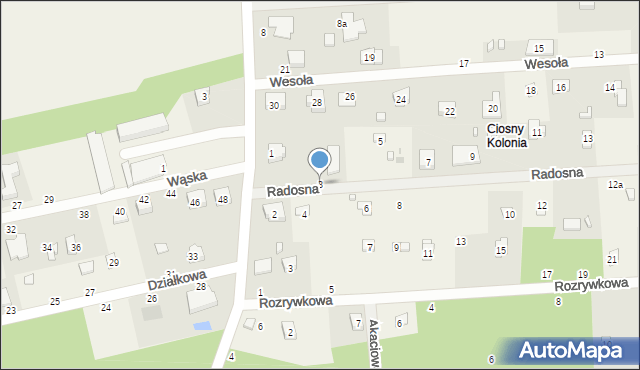 Rosanów, Radosna, 3, mapa Rosanów