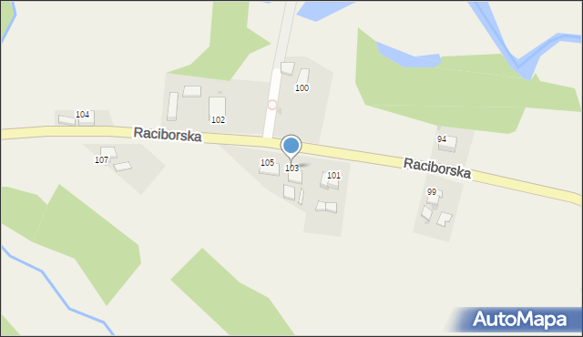 Ruda Kozielska, Raciborska, 103, mapa Ruda Kozielska