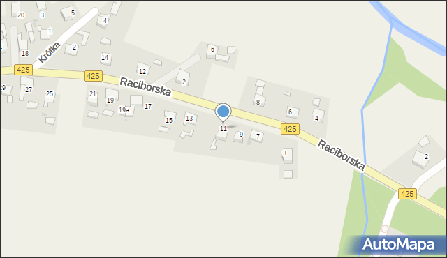 Ruda Kozielska, Raciborska, 11, mapa Ruda Kozielska