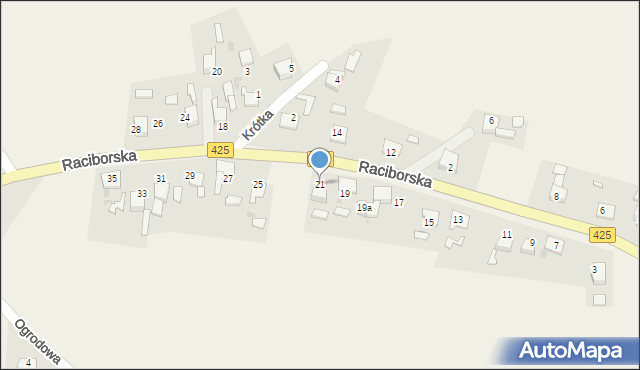 Ruda Kozielska, Raciborska, 21, mapa Ruda Kozielska