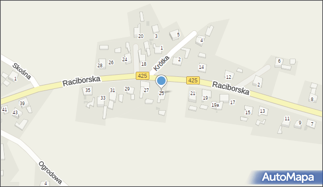 Ruda Kozielska, Raciborska, 25, mapa Ruda Kozielska