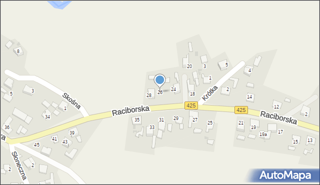 Ruda Kozielska, Raciborska, 26, mapa Ruda Kozielska