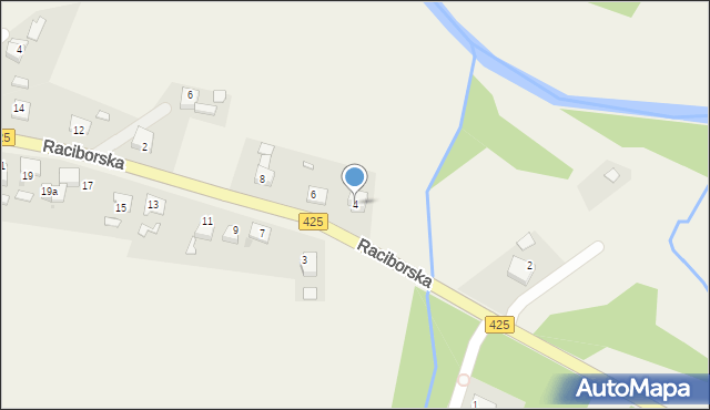 Ruda Kozielska, Raciborska, 4, mapa Ruda Kozielska