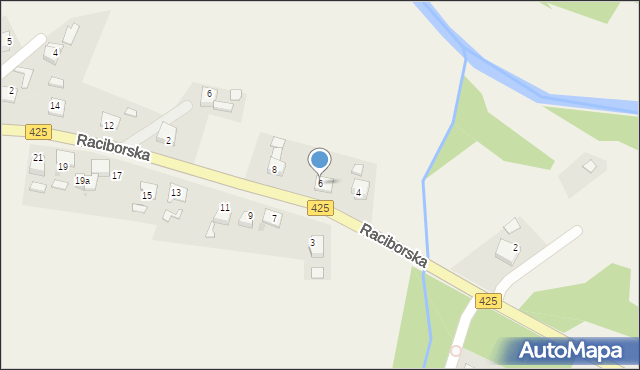 Ruda Kozielska, Raciborska, 6, mapa Ruda Kozielska