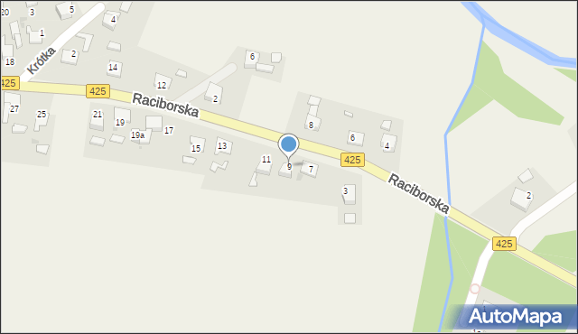 Ruda Kozielska, Raciborska, 9, mapa Ruda Kozielska