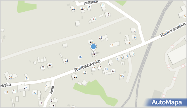 Ruda Śląska, Radoszowska, 14, mapa Rudy Śląskiej