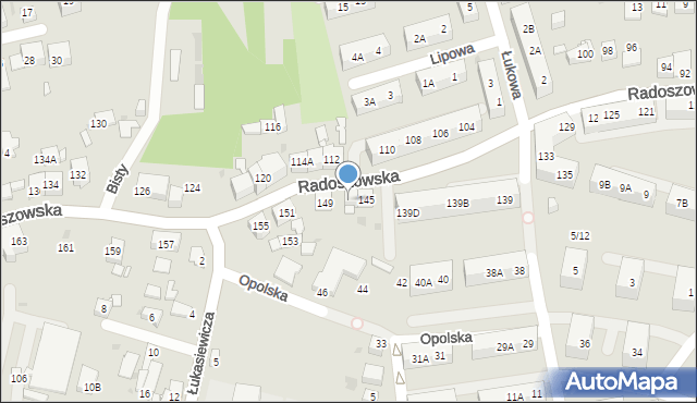 Ruda Śląska, Radoszowska, 147, mapa Rudy Śląskiej