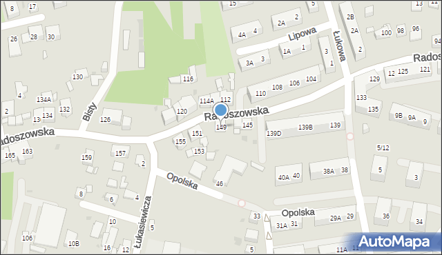 Ruda Śląska, Radoszowska, 149, mapa Rudy Śląskiej