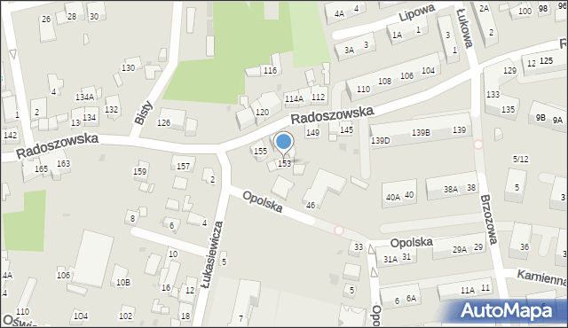 Ruda Śląska, Radoszowska, 153, mapa Rudy Śląskiej